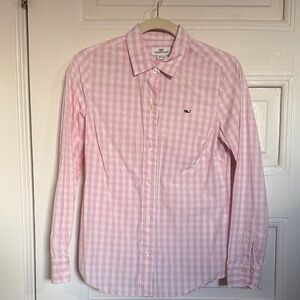 Vineyard Vines cotton Light Pink Checkered Women Shirt